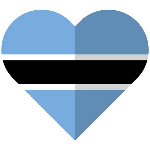 Μποτσουάνα καρδιά επίπεδη σημαία — Διανυσματικό Αρχείο