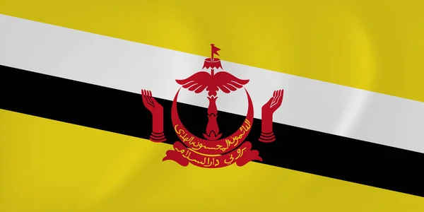 Wapperende vlag van Brunei — Stockvector