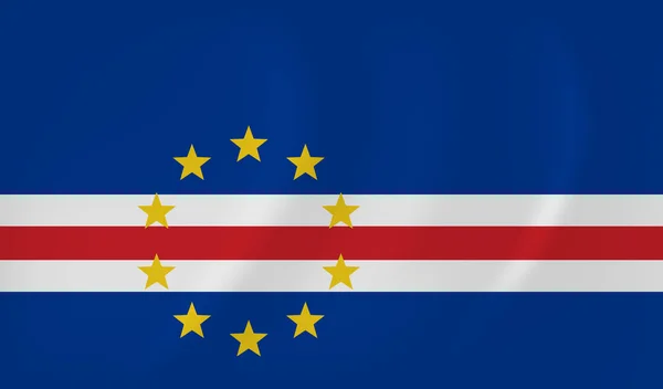 Zöld-foki Köztársaság integetett zászló — Stock Vector