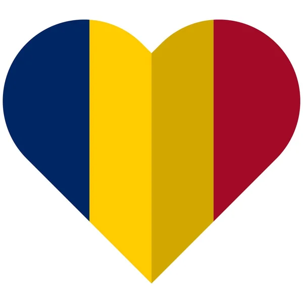 Σημαία του Τσαντ καρδιά επίπεδη Περαστή — Διανυσματικό Αρχείο