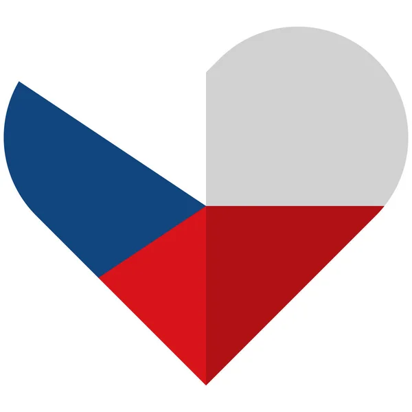 Çek Cumhuriyeti düz kalp bayrak — Stok Vektör