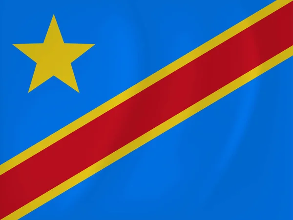 挥舞着旗子民主刚果共和国 — 图库矢量图片