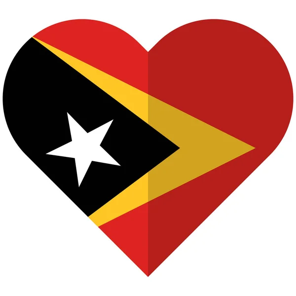 Oost-Timor platte hart vlag — Stockvector