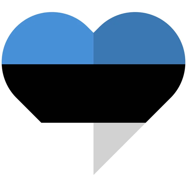 Estonya düz kalp bayrak — Stok Vektör