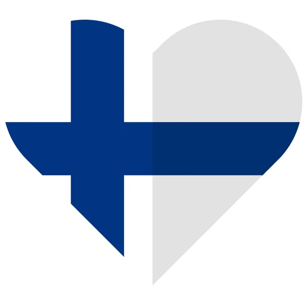 Finlândia bandeira do coração plana —  Vetores de Stock