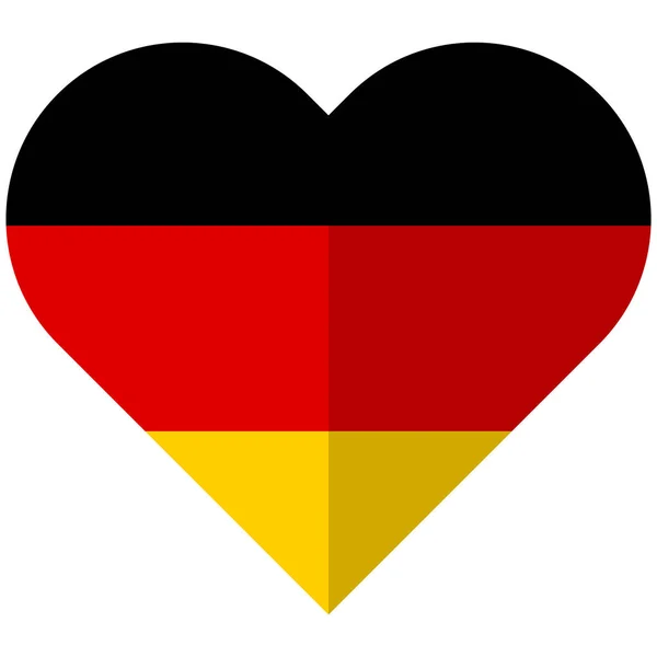Flaga Niemiec płaski serce — Wektor stockowy