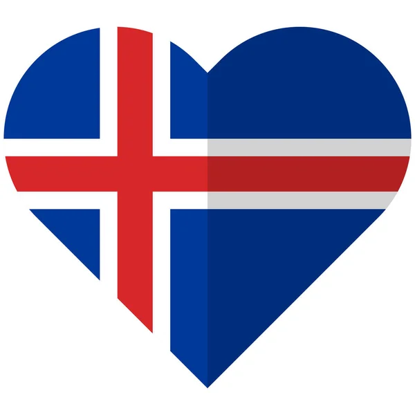 Islandia bandera del corazón plana — Archivo Imágenes Vectoriales