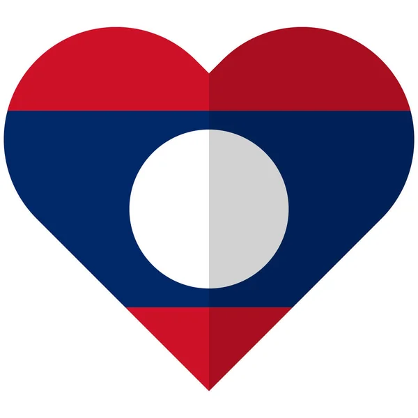Σημαία του Λάος καρδιά επίπεδη Περαστή — Διανυσματικό Αρχείο