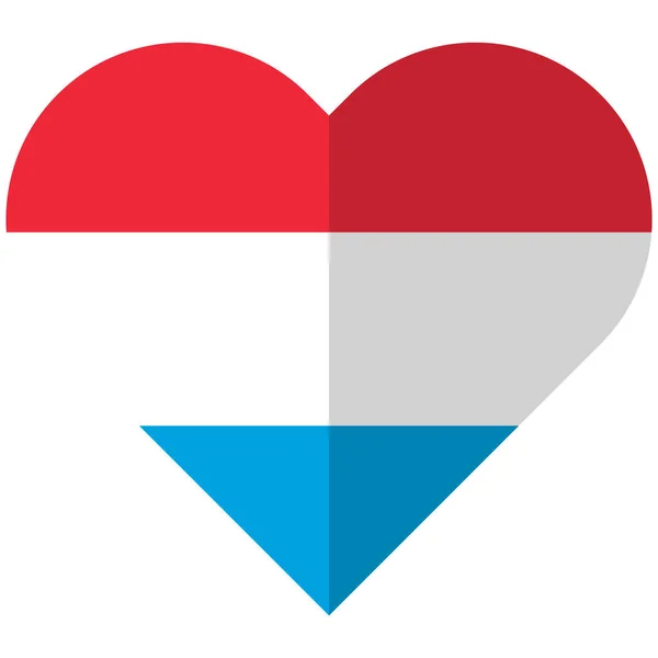 Lüksemburg düz kalp bayrak — Stok Vektör