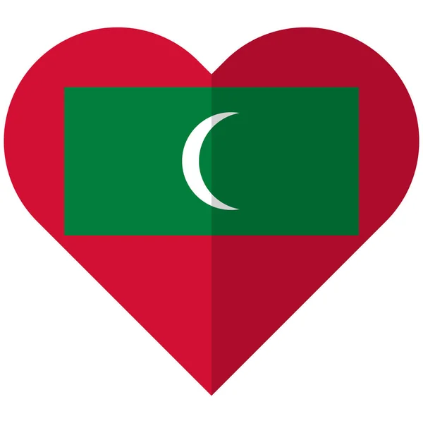 Μαλδίβες καρδιά επίπεδη σημαία — Διανυσματικό Αρχείο