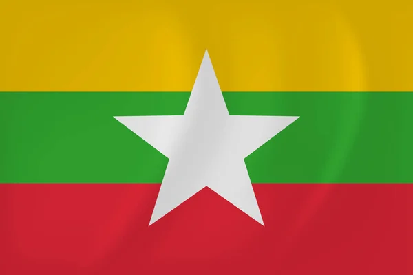 Myanmar ondeando bandera — Archivo Imágenes Vectoriales