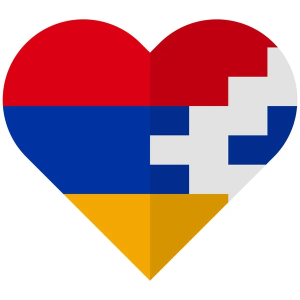 Flagge der Republik Nagorno-Karabach mit flachem Herzen — Stockvektor