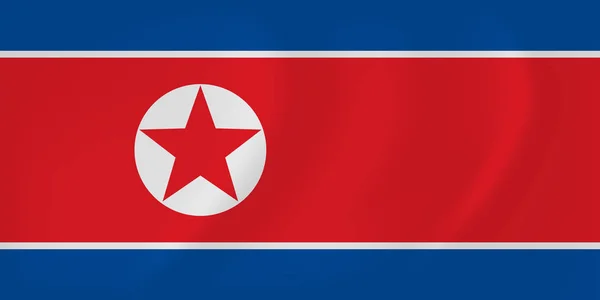 Nordkorea schwenkt Flagge — Stockvektor