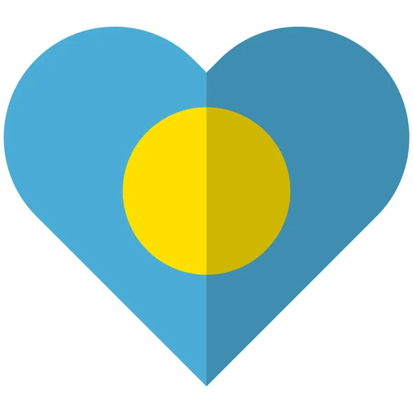 Palau düz kalp bayrak — Stok Vektör