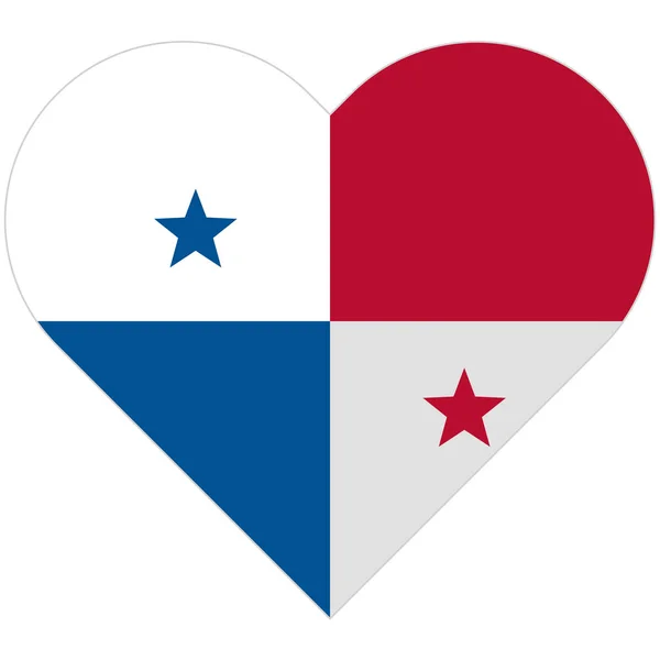 Bandera del corazón plana Panamá — Archivo Imágenes Vectoriales