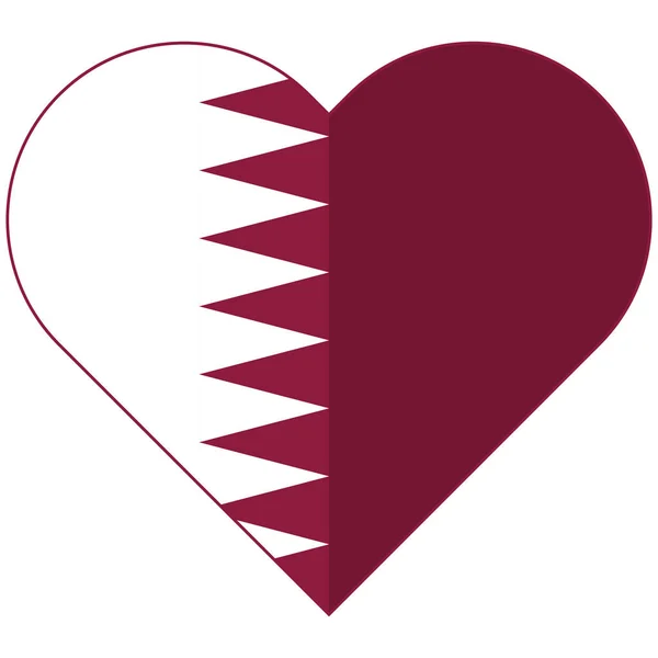 Qatar bandiera a cuore piatto — Vettoriale Stock