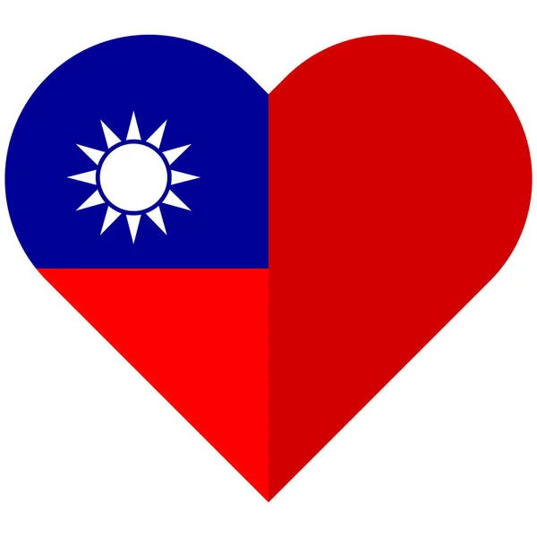 Δημοκρατία της Κίνας καρδιά επίπεδη σημαία — Διανυσματικό Αρχείο