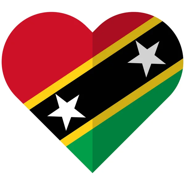 Saint Kitts und Nevis flache Herz Flagge — Stockvektor