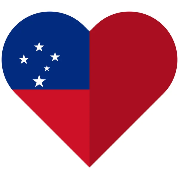 Bandera de corazón plana de Samoa — Archivo Imágenes Vectoriales