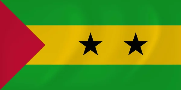 Sao Tomé és Príncipe integetett zászló — Stock Vector