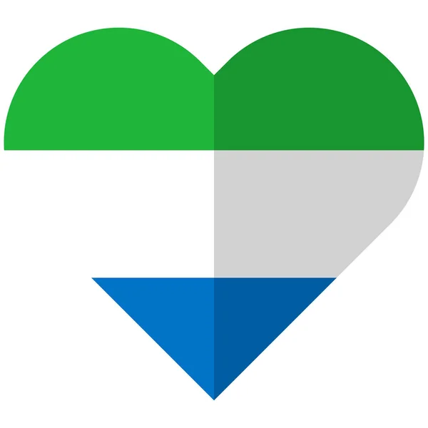 Sierra Leone düz kalp bayrak — Stok Vektör