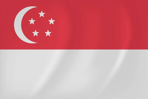 Σιγκαπούρη σημαία κυματίζει — Διανυσματικό Αρχείο
