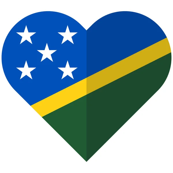 Solomon Islands Flagge mit flachem Herzen — Stockvektor