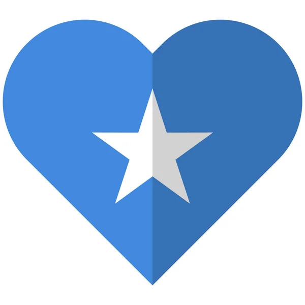 Σομαλία καρδιά επίπεδη σημαία — Διανυσματικό Αρχείο