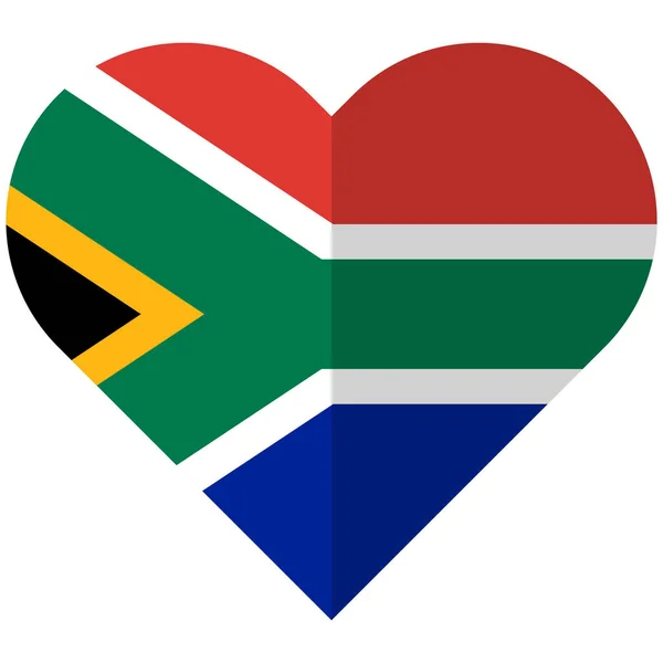 South Africa flat heart flag — Stock Vector