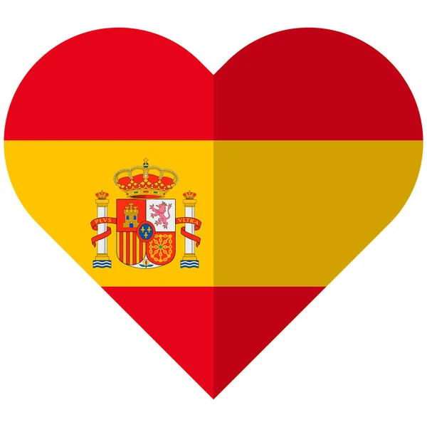 Spanien platt hjärta flagga — Stock vektor