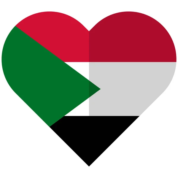 Sudão plana acenando bandeira — Vetor de Stock