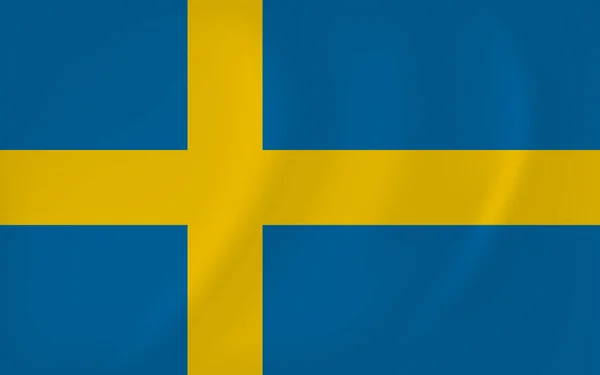 Κυματίζει σημαία Σουηδίας — Διανυσματικό Αρχείο