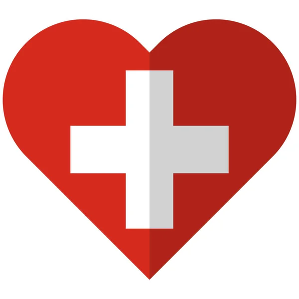 Switzerland flat heart flag — Stock Vector