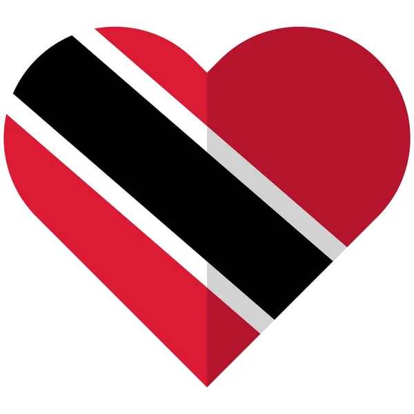 Σημαία του Τρινιντάντ και Τομπάγκο καρδιά επίπεδη Περαστή — Διανυσματικό Αρχείο
