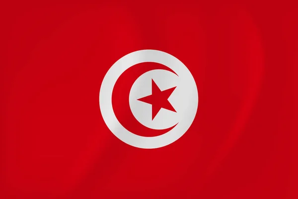 Tunisko vlající vlajka — Stockový vektor