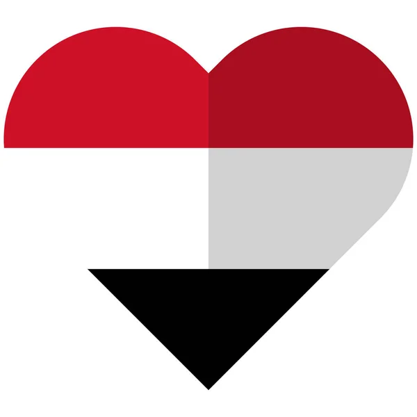 Υεμένη καρδιά επίπεδη σημαία — Διανυσματικό Αρχείο
