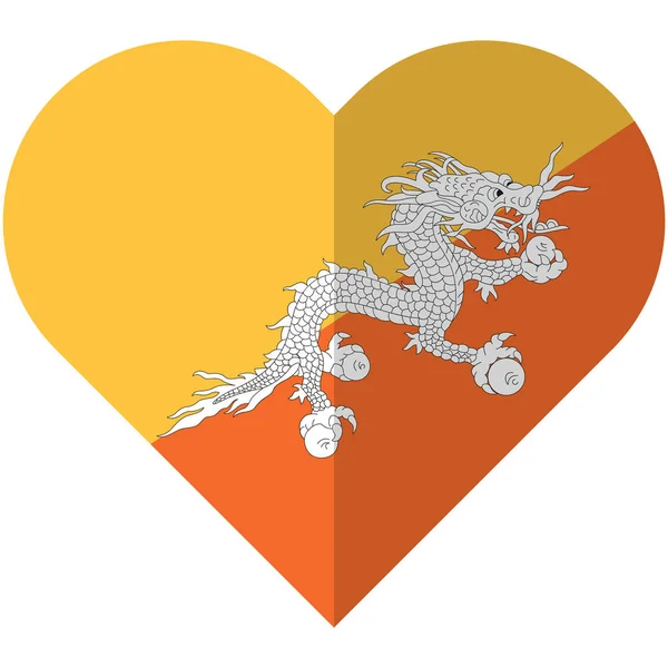 Bhutan kalp bayrak — Stok Vektör