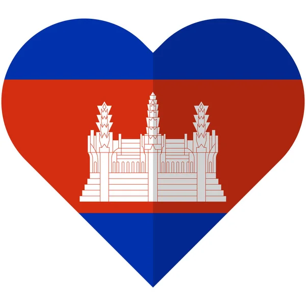 Cambodja hart vlag — Stockvector