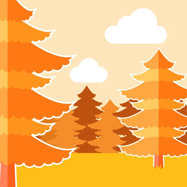 Fondo plano del bosque profundo2 — Vector de stock