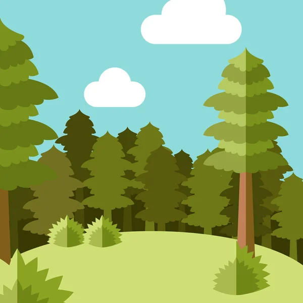 Deep Forest flat background5 — Stock Vector