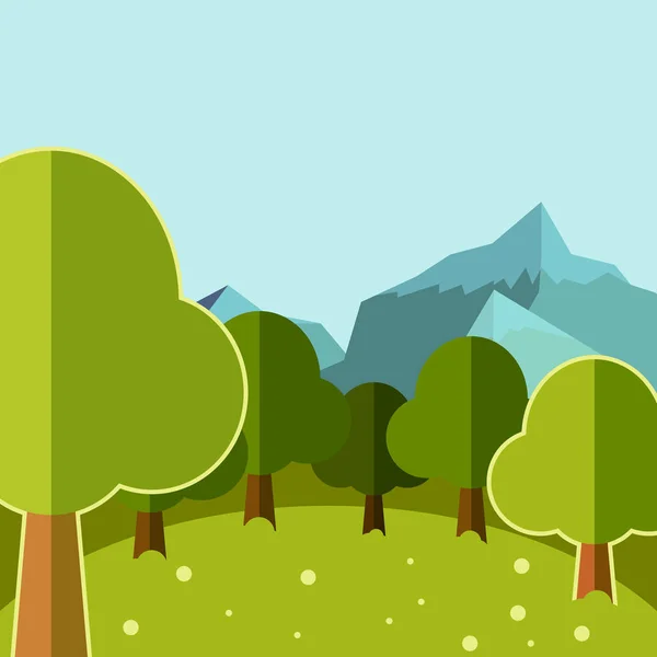 Fondo plano del bosque profundo16 — Vector de stock