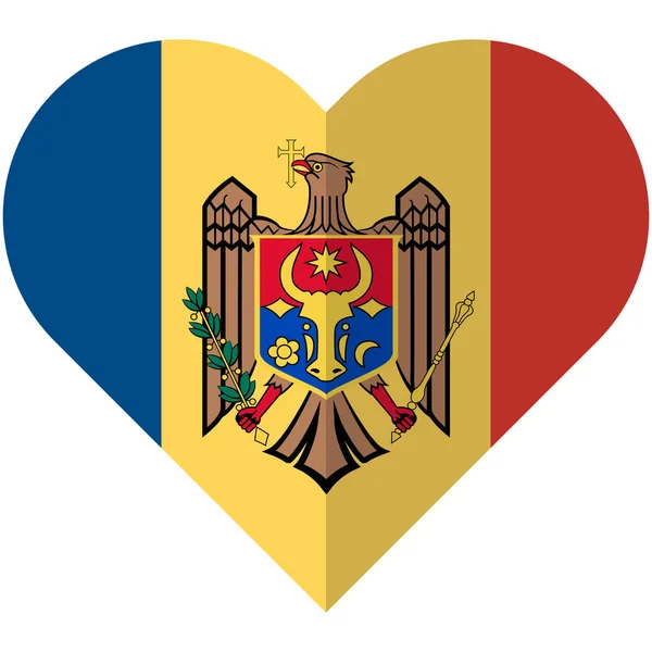 Moldavia bandera del corazón — Vector de stock