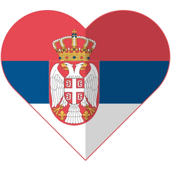 Serbische Herzfahne — Stockvektor