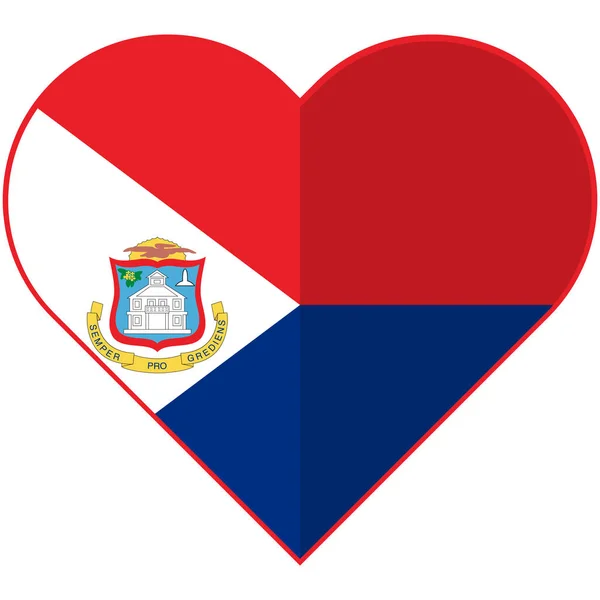 Sint Maarten heart  flag — Stock vektor