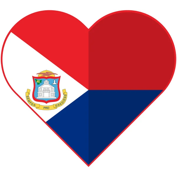 Sint Maarten heart  flag — 스톡 벡터