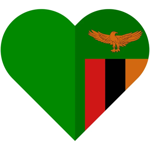 Zambia bandera del corazón — Archivo Imágenes Vectoriales