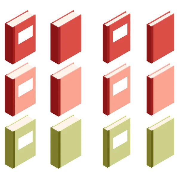 Set of books isometric icons3 — Stock Vector