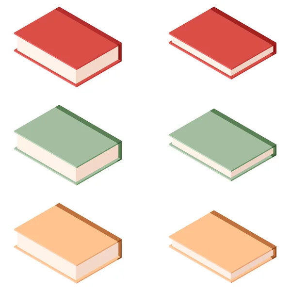 Set of books isometric icons2 — Stock Vector