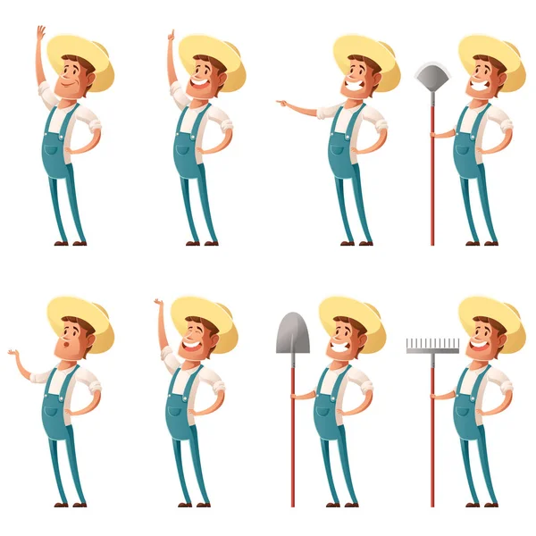 Set of farmer icons — Stock Vector