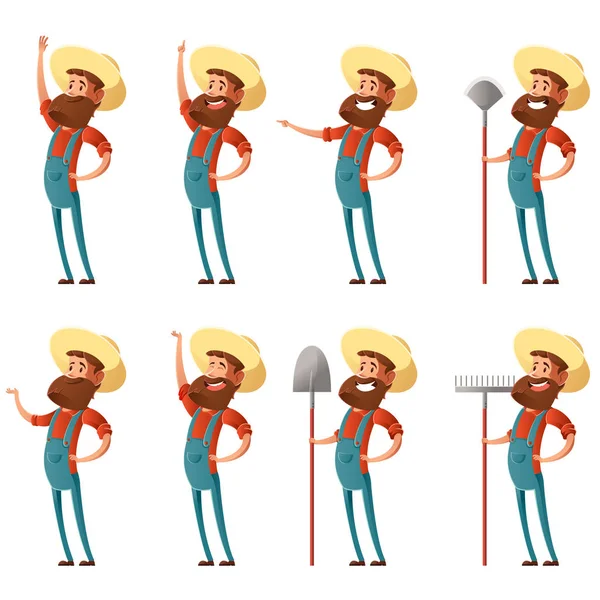 Conjunto de agricultores icons3 — Vetor de Stock